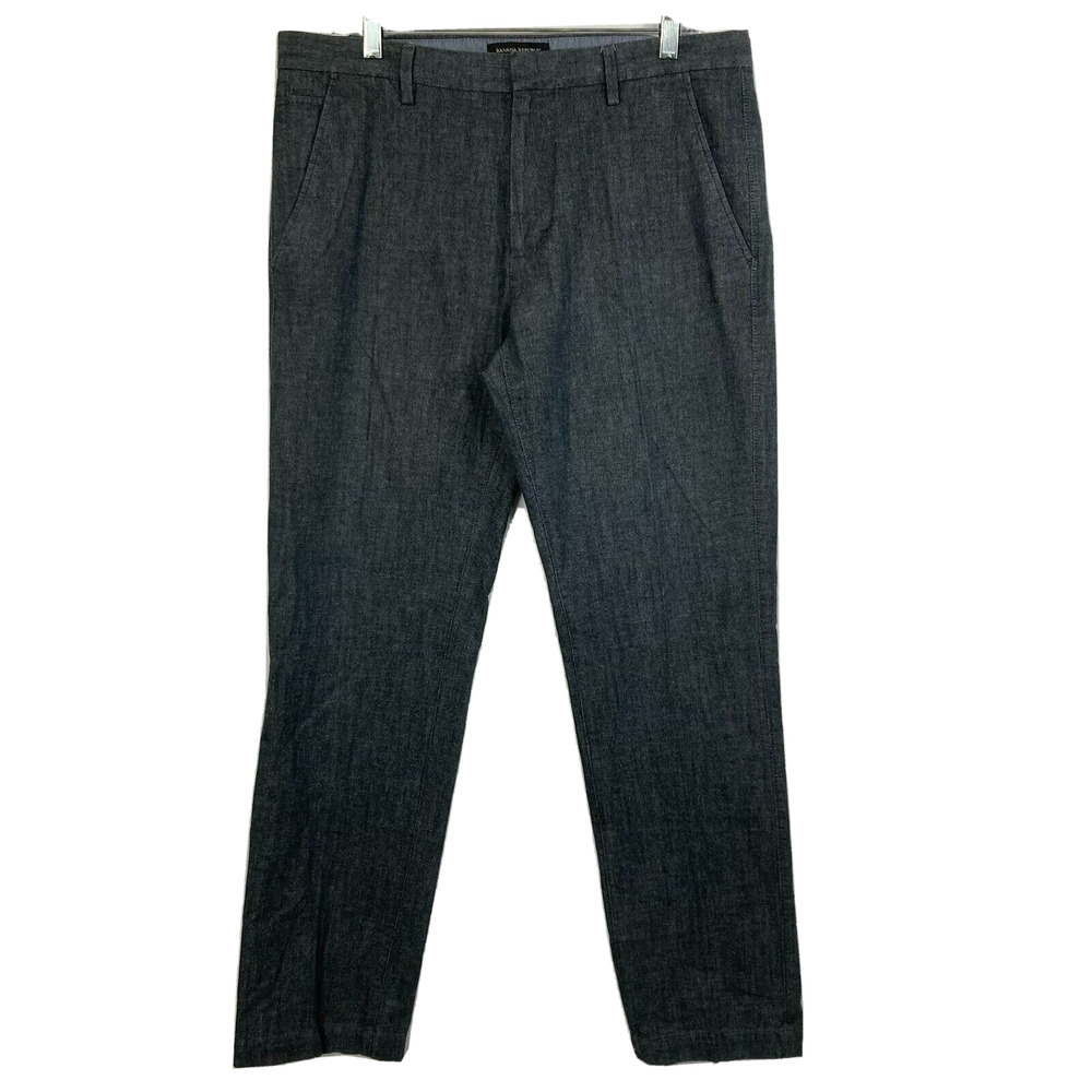 Banana Republic Pants Mens Sz 33x32 Gray Kentfield Chino Cotton Straight Leg